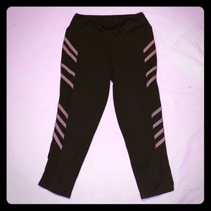 Pink and black yoga pants